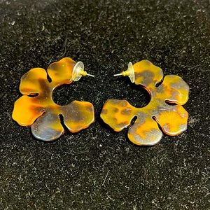 J. Crew Flower Tortoise Earrings